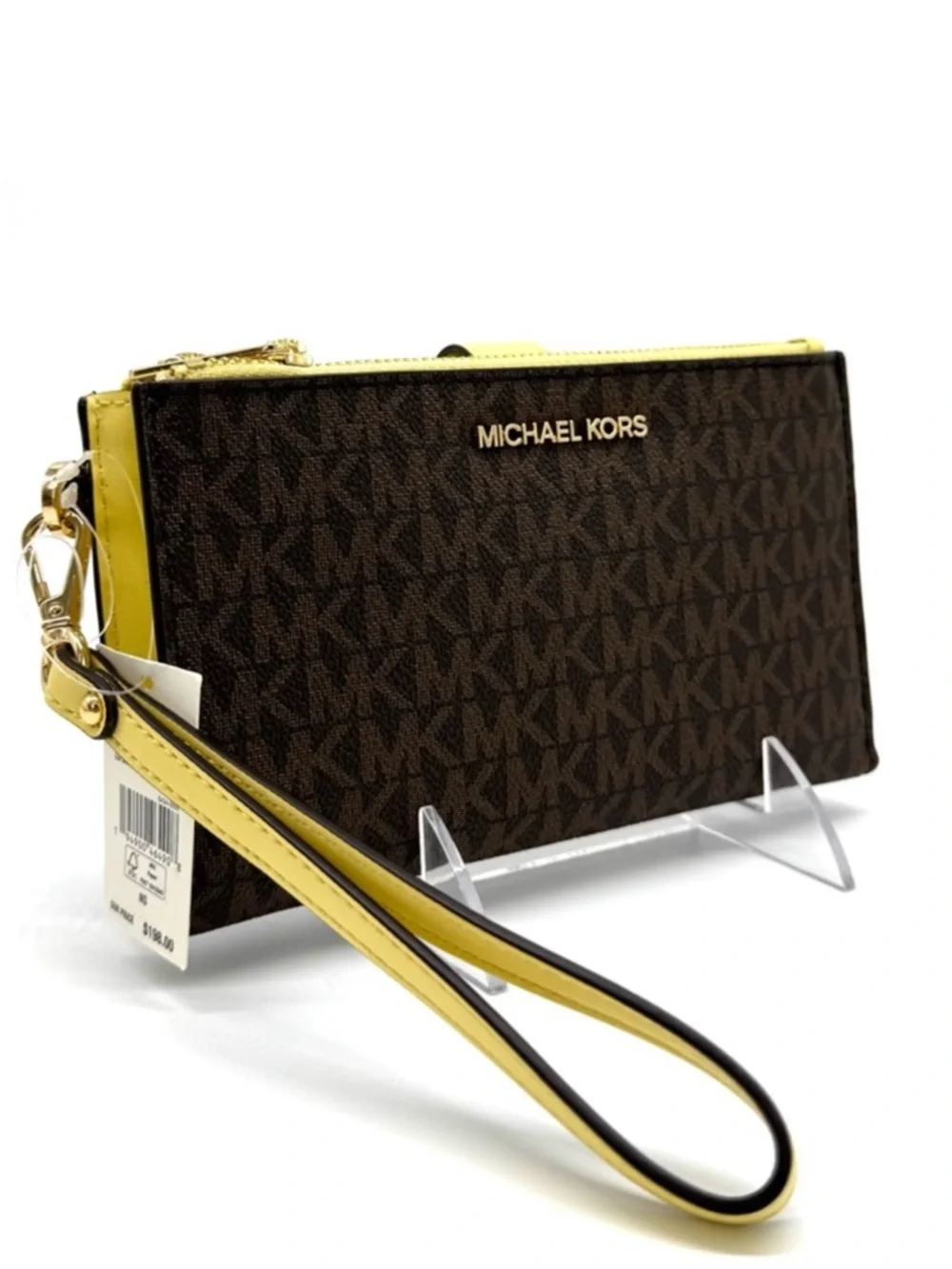 Michael Kors Large Jet Set Travel Logo Double Zip Wallet Buttercup